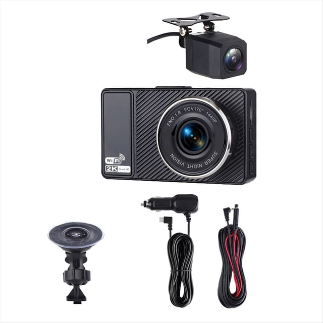 Cámara de Salpicadero WiFi 2K, Cámara Frontal y Trasera, Cámara para Coche, Grabadora de Vídeo para Vehículo, DVR, Visión , HDR de Doble Canal.