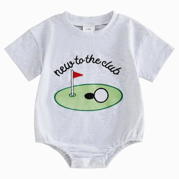 Baby Onesies Boy Newborn Infant Baby Boy Girl Golf Short Sleeve Romper New To The Club Bubble Outfit Summer Jumpsuit Clothes