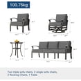 thumbnail image 2 of Gotland 7 Piece Aluminum Outdoor Conversation Set with 2 Swivel Chairs, Gray/Cushions, 2 of 6