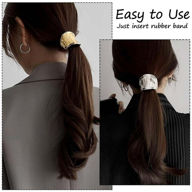 Pack Lava High Ponytail Buckle Hair Cuff Metal Dress Up Hair