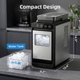 thumbnail image 6 of Ice Makers Countertop,26Lbs/24H,8Pcs in 6Mins,Portable Ice Maker Machine with 1.2 L Water Tank,Self-Cleaning,Interior Lighting,2 Sizes of Bullet Ice for Home/Kitchen/RV/Camping(Stainless Steel), 6 of 7