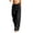 Black, variant on Vivianyo HD Women's Front Tie Flowy Trousers, Elastic Waist Full Length Wide Leg Pants with Side Pockets for Women, Women's Khaki, Sizes S-2XL