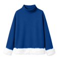 thumbnail image 5 of Chandails d'Hiver Grande Taille pour Femmes Mode Décontractée Imprimé Col Roulé Manches Longues Chandail en Molleton Drôle Chandails à Capuchon Bleu Foncé m, 5 of 5