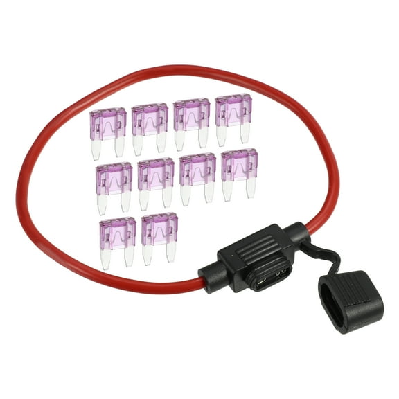 Unique Bargains 1 Set 3A Mini Blade Stye Fuse 12 AWG Fuse Holder 12 Gauge Fuse Holder Blade Style Inline Fuse Holder