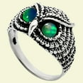 thumbnail image 6 of Owl - Ethiopian Opal 925 Sterling Silver Ring s.9 Jewelry R-1022 AGR1021_E_9, 6 of 6