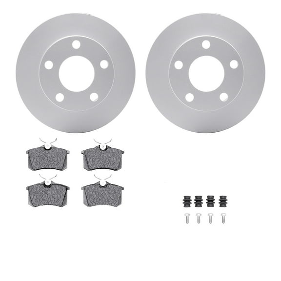 Dynamic Friction Company Rear Geospec Brake Rotors with 5000 Advanced Brake Pads includes Hardware 4512-73085