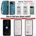 thumbnail image 3 of CaseMe Leather Case for Google Pixel 11 Pro XL,2 in 1 Detachable Wallet Case with 8-Card Holder Zipper Bills Slot,Magnetic Shockproof Flip Leather Cover Zipper Pocket Phone Cases,Blue, 3 of 10