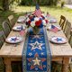 thumbnail image 5 of CaiYueKe Independence Day Table Runner Red Patriotic 13x72 Inch , Linen 4th of July Table Decoration ,Red White and Blue Patriotic Table Runners for Holiday Decor Dinging ,Party ,Kitchen, 5 of 7