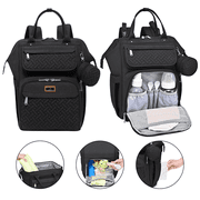 BabbleRoo Wide Top Diaper Bag Backpack, Spacious & Stylish Nappy Organizer, Black, 1 pc
