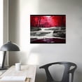 thumbnail image 3 of JRXY Home Wall Art Décor of Wide Waterfall and Red Leaves,Maple Leaves Canvas Prints Pictures Painting Artwork,Beautiful Black White and Red Landscape Paintings 16x12in, 3 of 4