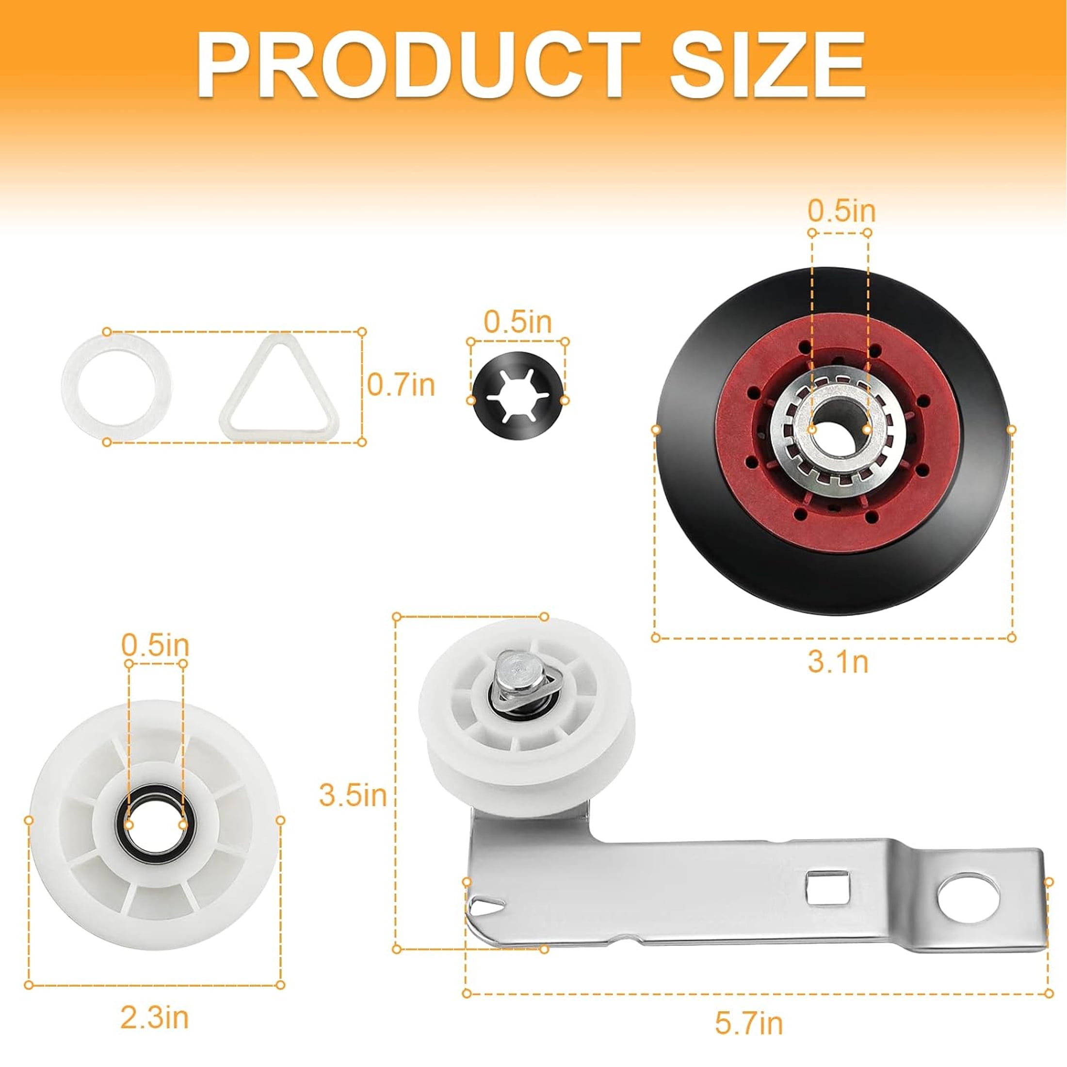 Dryer Repair Kit 4392067 and Dryer Idler Pulley W10837240 for Whirlpool Maytag Admiral Kenmore Dryer Replaces 4392067VP 80047 587637 AP3109602