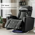 thumbnail image 3 of EUROCO Overstuffed Electric Home Theater Seating ,PU Leather 270°Power Swivel Recliner with Hidden Arm Storage, LED Light Strip,Cup Holder,360° Swivel Tray Table,and Cell Phone Holder for Living Room, 3 of 11