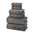 thumbnail image 2 of 6-Piece Halloween Bath Towel Set Cotton Soft Absorbent Towels for Bathroom Spa Home Decor Includes Bath Hand and Square Towels(Gray,A), 2 of 6