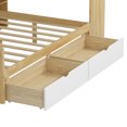 thumbnail image 6 of Twin Size Daybed with Storage 7 Cabinets and 2 Drawers, Wooden L-Shape Daybed Frame with Study Desk and Built-in Bookshelf, Multi-functional Bed for Bedroom, Guest Room, Natural, 6 of 9