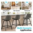 thumbnail image 2 of ClinQ 26 inch Swivel Counter Height Bar Stool Set of 2, Faux Leather Seat with Metal Legs and Back, Grey, 2 of 6