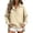 90#Beige, variant on Women's Pullover Long Sleeve Snap Button Henley Neck Oversized Solid Color Loose Fit Casual Sweatshirts Dark Gray S