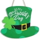thumbnail image 1 of Corona del Día de San Patricio, decoración con trébol, sombrero verde decorado, coronas para el día de San Patricio, decoración para puerta, ventana, 1 of 5