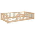 thumbnail image 6 of Miniyam Wood Twin Size Floor Bed with Safety Guardrails, Montessori Bed for Toddler, Natural, 6 of 8