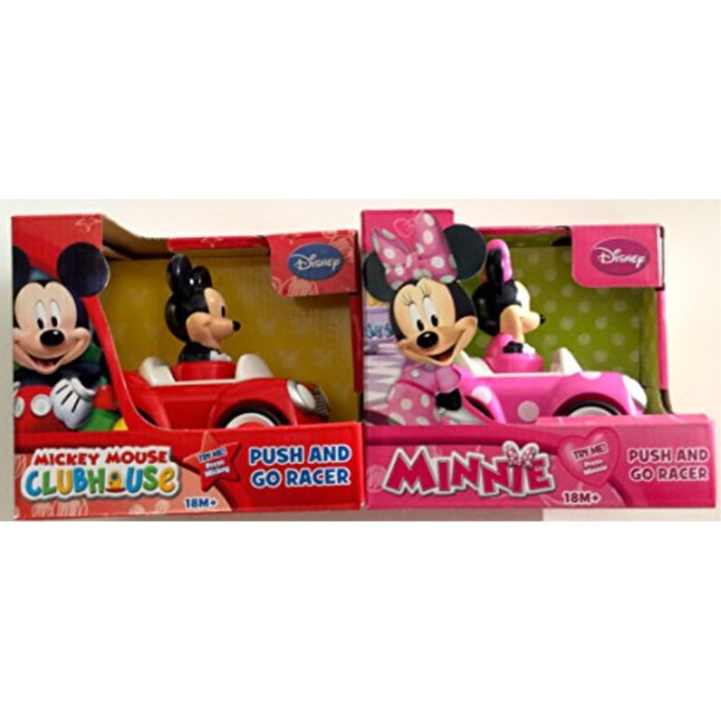 Disney Mickey Mouse and Minnie Mouse Push and Go Racer 2-Car Bundle