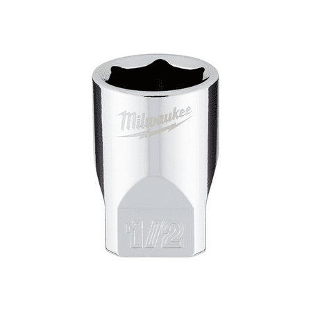 Milwaukee Tool 1/4" Drive1/2" SAE 6-Point Deep Socket with FOUR FLAT Sides, Vanadium Steel, Chrome
