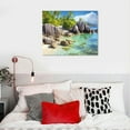 thumbnail image 4 of COMIO  Beach Wall Art Picture Wall Art Stone Coconut Trees on Sands Beach Seascape Scenery Painting Nature Picture for Bedroom Home Office Wall Decor, 4 of 4