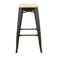 thumbnail image 6 of Oregon Contemporary Barstool In Black Steel And Natural Wood - Set Of 2, 6 of 7