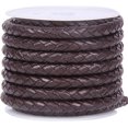 thumbnail image 2 of Yazoeia 2 Meter Braided Leather Cord String, Round Braided Cord PU Leather Braided Leather Cord Braid for Jewelry Making, Necklace, Bracelets, Wraps, Crafts and DIY Design Projects, 3mm, 2 of 7
