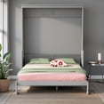 thumbnail image 2 of Hassch Morden Design Queen Size Murphy Bed with a Storage Shelf,Multifunctional Wood Bed Frame for Bedroom,Noise Free,No Box Spring Needed (Gray), 2 of 11