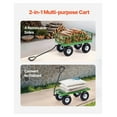 thumbnail image 3 of 680 Lbs Steel Garden Cart on Wheels, Heavy Duty Garden Wagon Cart Pullable, Metal Outdoor Utility Yard Wagon Carts with 10" Tires, Mesh Removable Sides and 180°Rotating Handle, 3 of 9