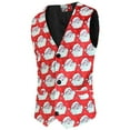 Mens Vests Casual,Mens Christmas Printed Pocket Buttons Sleeveless V