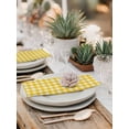 thumbnail image 5 of Yellow Cloth Napkins Set of 8 Reusable Dinner Napkins, Country French Rustic Buffalo Plaid Modern Art Cocktail Napkin Washable Table Napkins for Wedding/Holiday Party/Baby Shower 20"x20", 5 of 7
