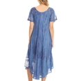 thumbnail image 2 of Sakkas Ronny Lace Embroidered Cap Sleeve Tie Dye Wash Caftan Dress / Cover Up - Sky Blue - One Size Regular, 2 of 5