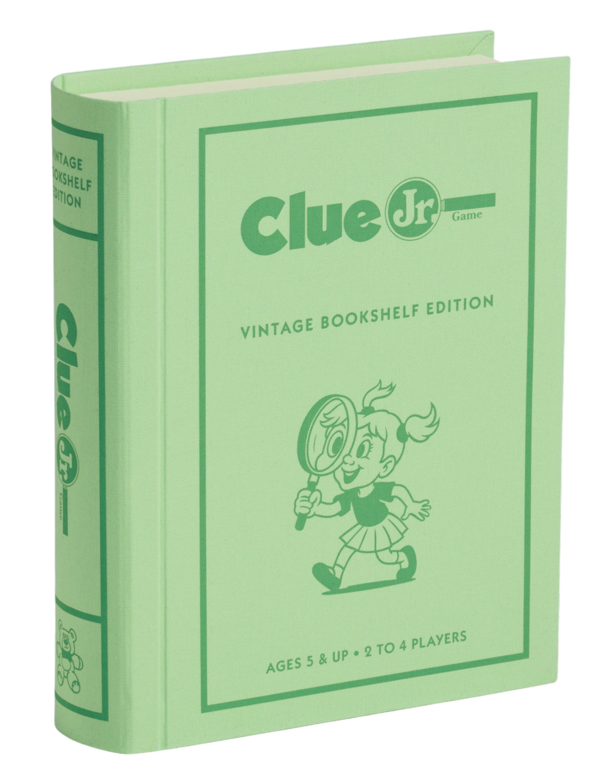 WS Game Company Junior Vintage Bookshelf Edition 3-Pack Bundle – Monopoly Junior, Scrabble for Juniors, and Clue Jr. – Premium Fabric Wrapped Book Storage - Board Games for Kids Ages 5+