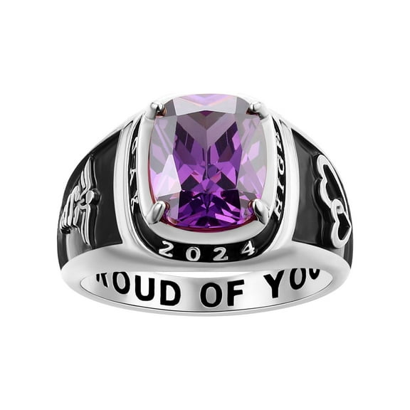 Order Now for 2025 Graduation, Freestyle Women's Prong station Birthstone Class Ring, Personalized, High School or College