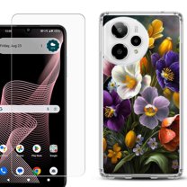 Phone Case for ATT Verge 2 5G, with Screen Protector, by OneToughShield - Spring Flower