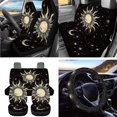 thumbnail image 4 of KUIFORTI Celestial Sun Pattern Car Seat Covers Full Set Elastic Fabrics 15 Pieces Aotumotive Interior Sets Car Air Vent Storage Organizer Wear-Resistant Easy to Install for Most Sedan Truck SUV, 4 of 7