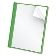 Clear Front Standard Grade Report Cover, Three-Prong Fastener, 0.5" Capacity, 8.5 X 11, Clear/green, 25/box | Bundle of 2 Boxes