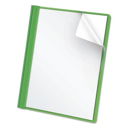 Clear Front Standard Grade Report Cover, Three-Prong Fastener, 0.5" Capacity, 8.5 X 11, Clear/green, 25/box | Bundle of 2 Boxes