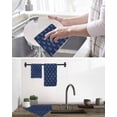 thumbnail image 5 of Navy Blue Anchor Kitchen Dish Towels for Drying Dishes Set of 2, Nautical Coastal Summer Ocean Ship Waffle Weave Microfiber Hand Tea Bathroom Towels Quick Dry & Absorbent Towel 12x12, 5 of 7