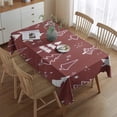 thumbnail image 2 of Red Christmas Tree and Star Pattern Rectangle Tablecloth 60"x84",Waterproof Polyester Rectangle Table Cloth, Wipeable Spillproof Polyester Tablecloth for Dining, Camping, Indoor and Outdoor, 2 of 5