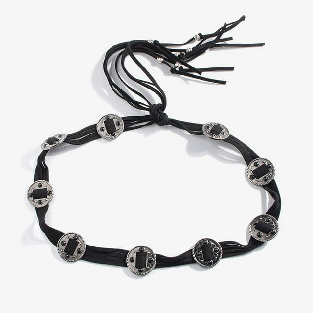 Xiao Hua Cinturones renacentistas para mujer, estilo bohemio (negro A)