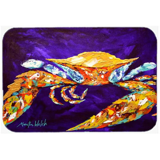 The Right Stuff Crab In Purple Glass Cutting Board - Large