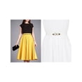 thumbnail image 5 of INSPIRE CHIC Stretchy Belt for Women Metal Interlock Buckle Elastic Waist Belts for Dresses White, 5 of 5