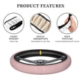 thumbnail image 7 of Cauagu Pink Stripes Print Car Steering Wheel Cover - Universal Car Accessory for Diverse Cars for Steering Wheel with a Diameter of 14.5"-15", 7 of 7
