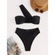 thumbnail image 4 of Bañador ahuecado de una pieza para mujer, traje de baño Sexy de un hombro con anillo atado, Bikini de Tanga con Espalda descubierta, traje de baño 2024, 4 of 5