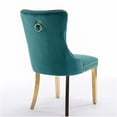 thumbnail image 5 of Modern Velvet Dining Chairs Set of 2, Upholstered Green Accent Chairs with Gold Metal Legs and Nailhead Trim, 5 of 10