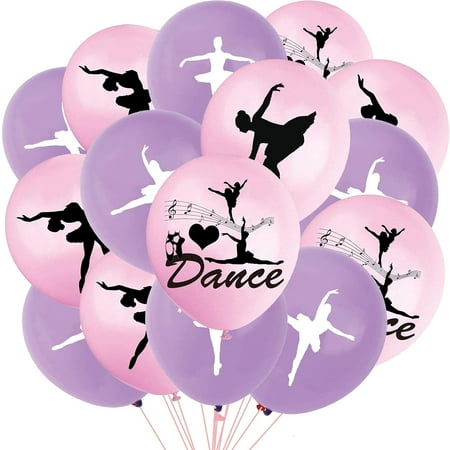 50PCS Ballet Dance Themed Party Latex Balloons - Dacing/Dance Movements Ballerina Baby Shower First 21st Birthday Party Decorations Favors Supplies Wall Decor Balloon