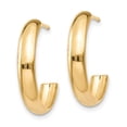 thumbnail image 2 of Real 14kt Yellow Gold Polished 3.5mm J-Hoop Earrings; for Adults and Teens; for Women and Men, 2 of 4