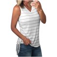 thumbnail image 1 of Blusa estampada a rayas de verano para mujer, camisetas informales con cuello en V sin mangas, camisetas sin mangas Pompotops lopia999967, 1 of 8