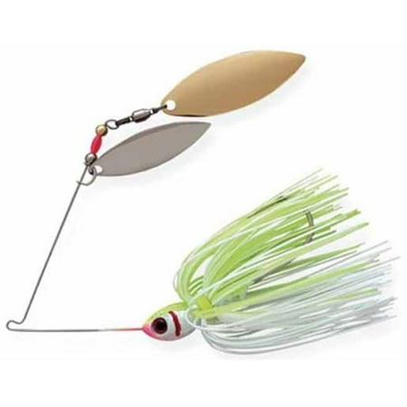 Booyah Double Willow Spinnerbait - White-Chartreuse - 0.5 oz.